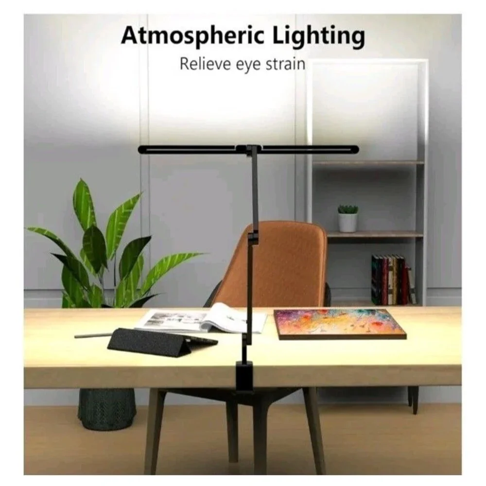 Sleek Black LED‎ Desk Lamp with Remote
